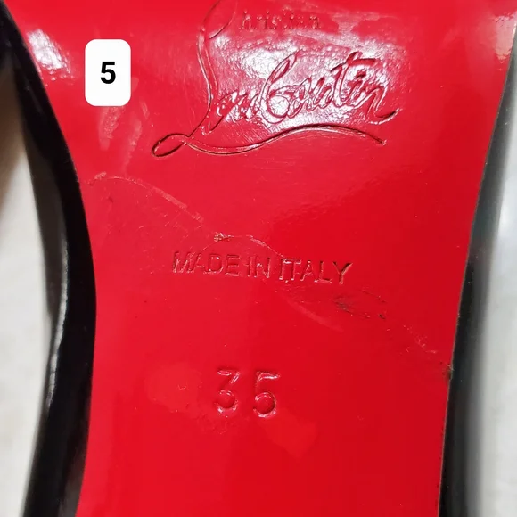 Christian Louboutin Glossy Black Heels - Picture 4 of 5